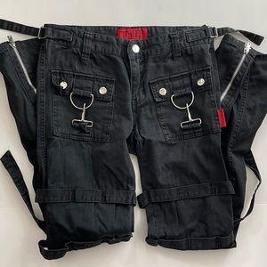 💀TRIPP💀 Black Bondage Strap D-Ring Pants, with Zippers, Buckles, Goth, Metal